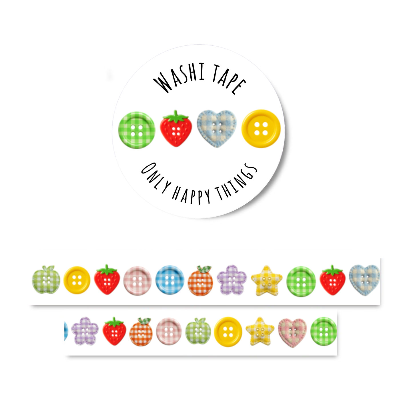 Washi Tape - Boutons colorés