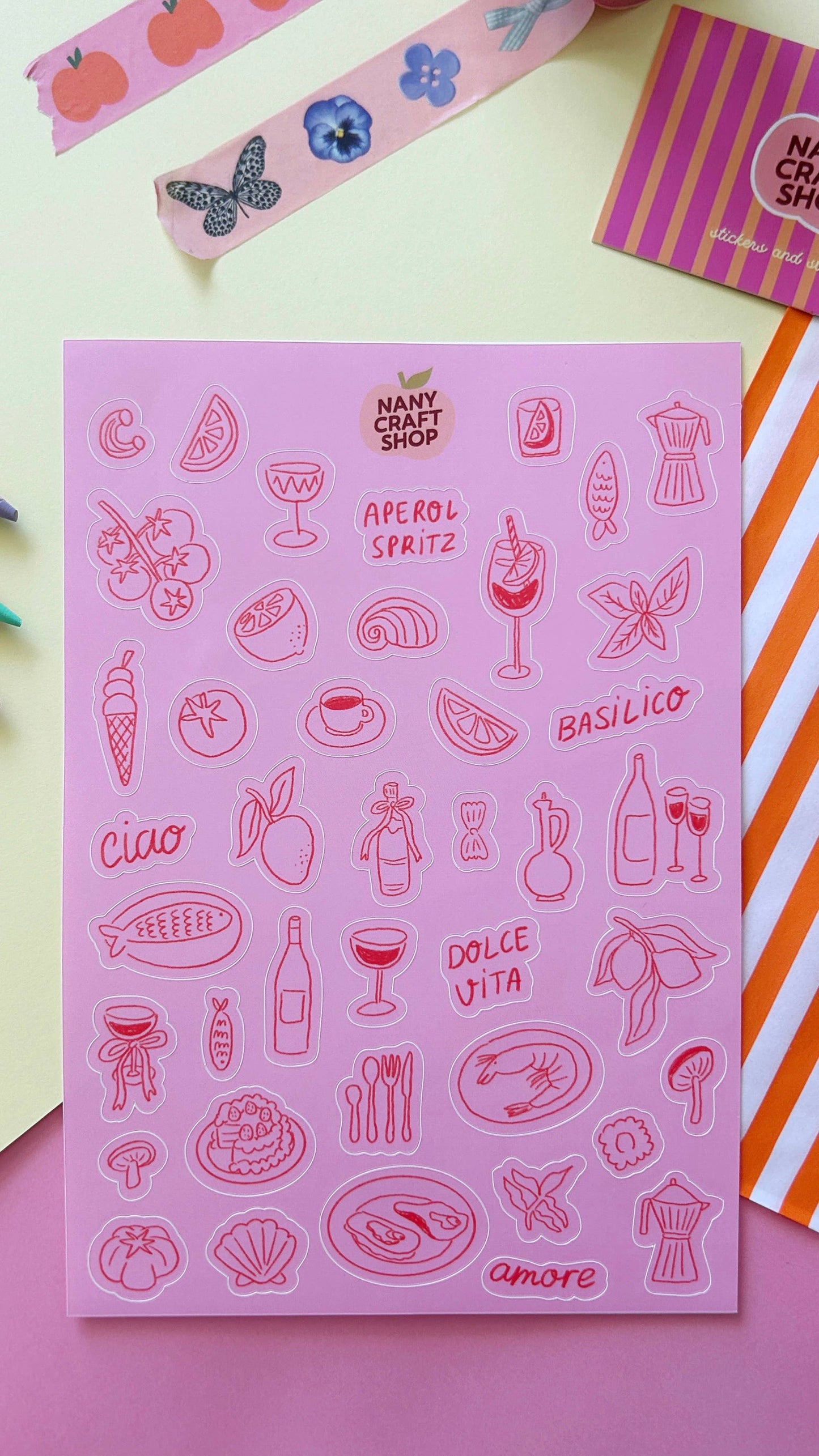 Planche de stickers - Summer in Italy