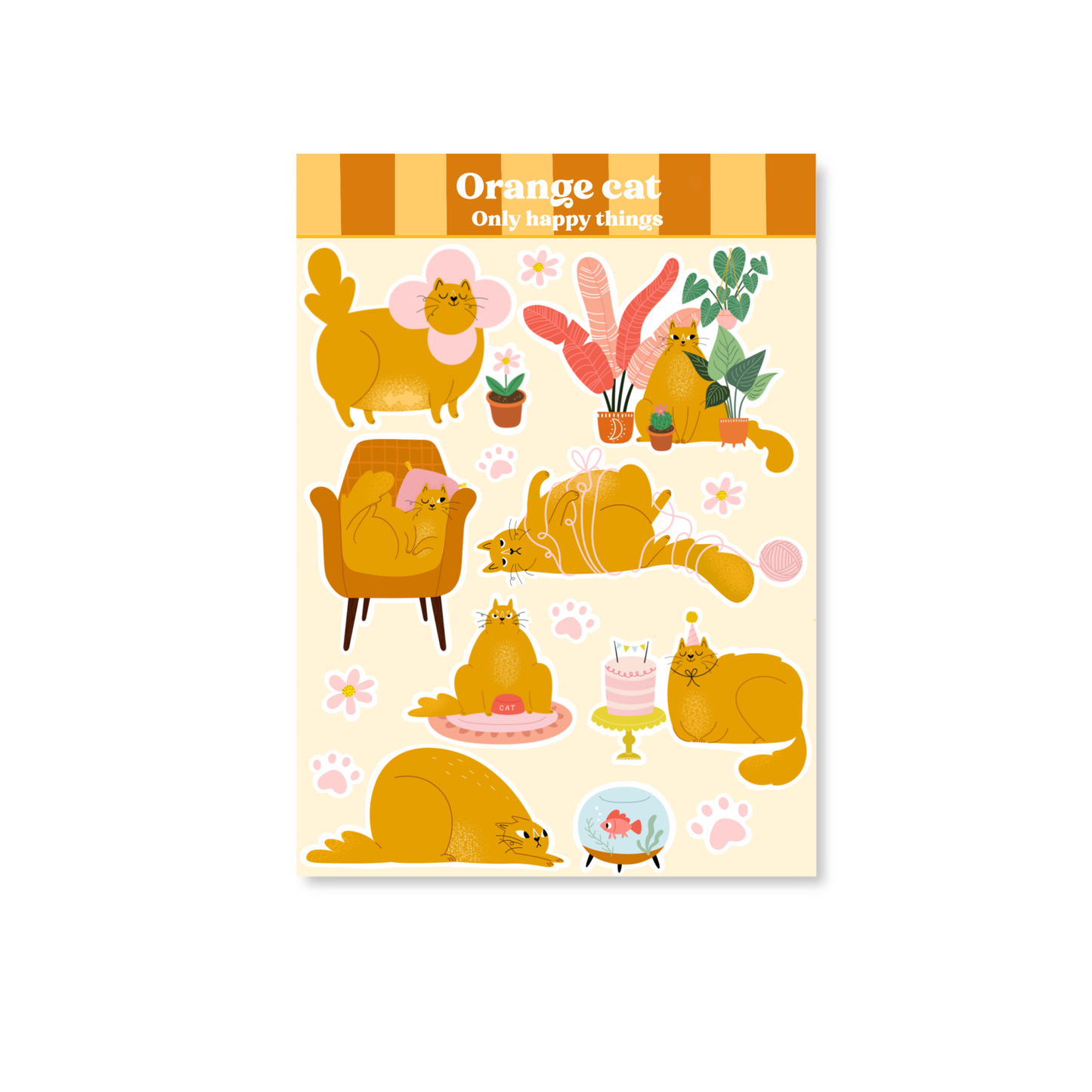 Planche de stickers - Chats roux