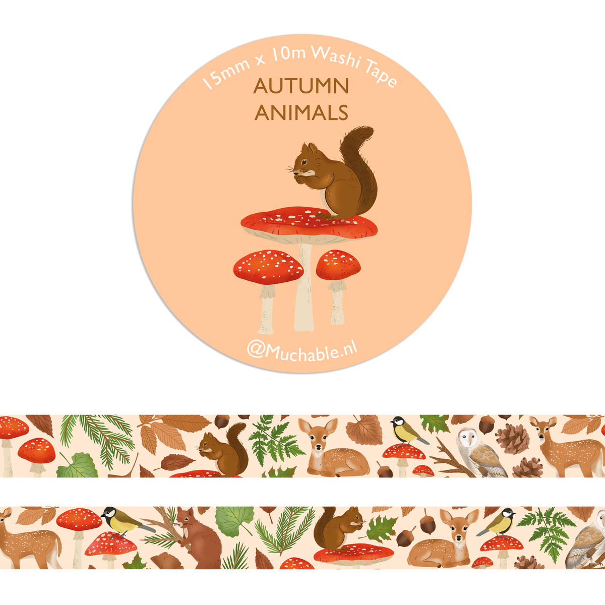 Washi Tape - Animaux d'Automne