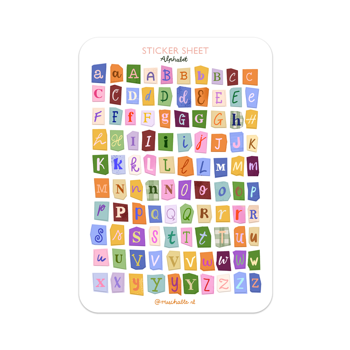 Planche de stickers - Lettres