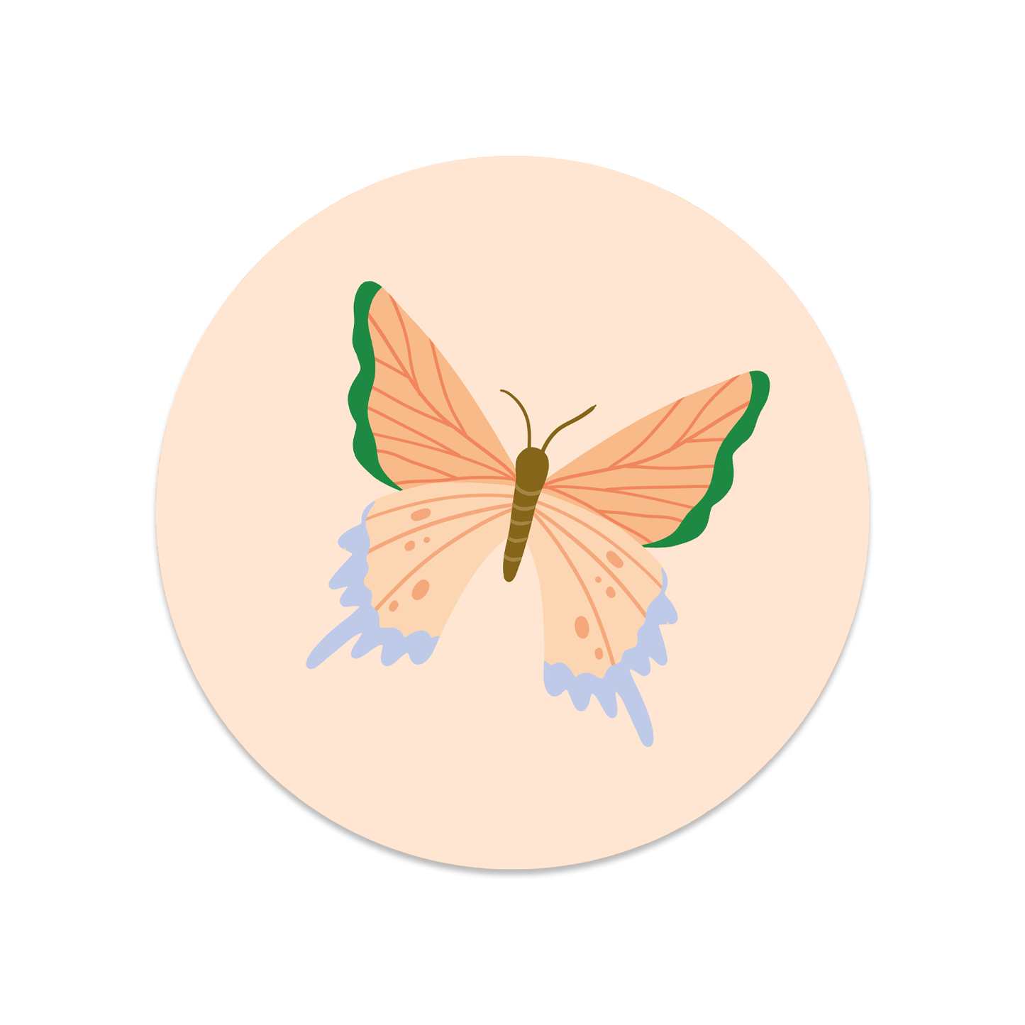 Sticker Rond - Papillon