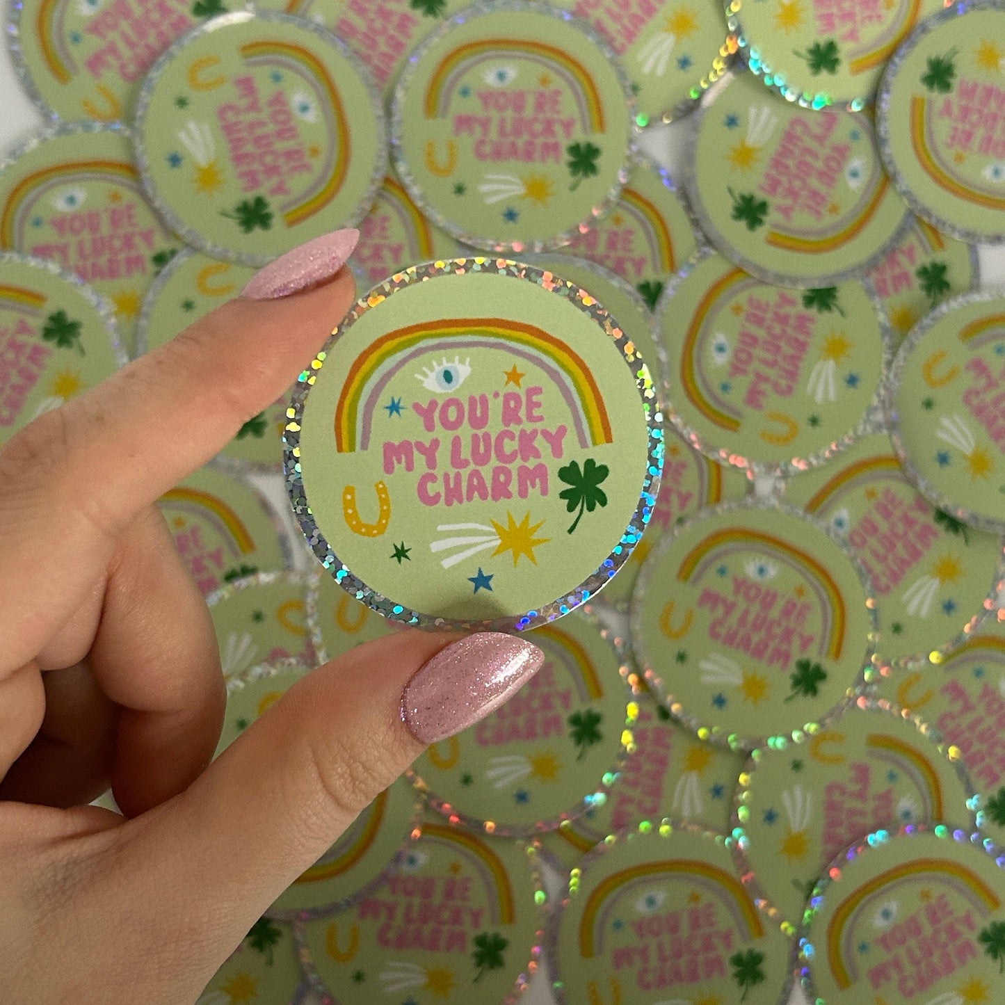 Sticker - Lucky Charm à paillettes