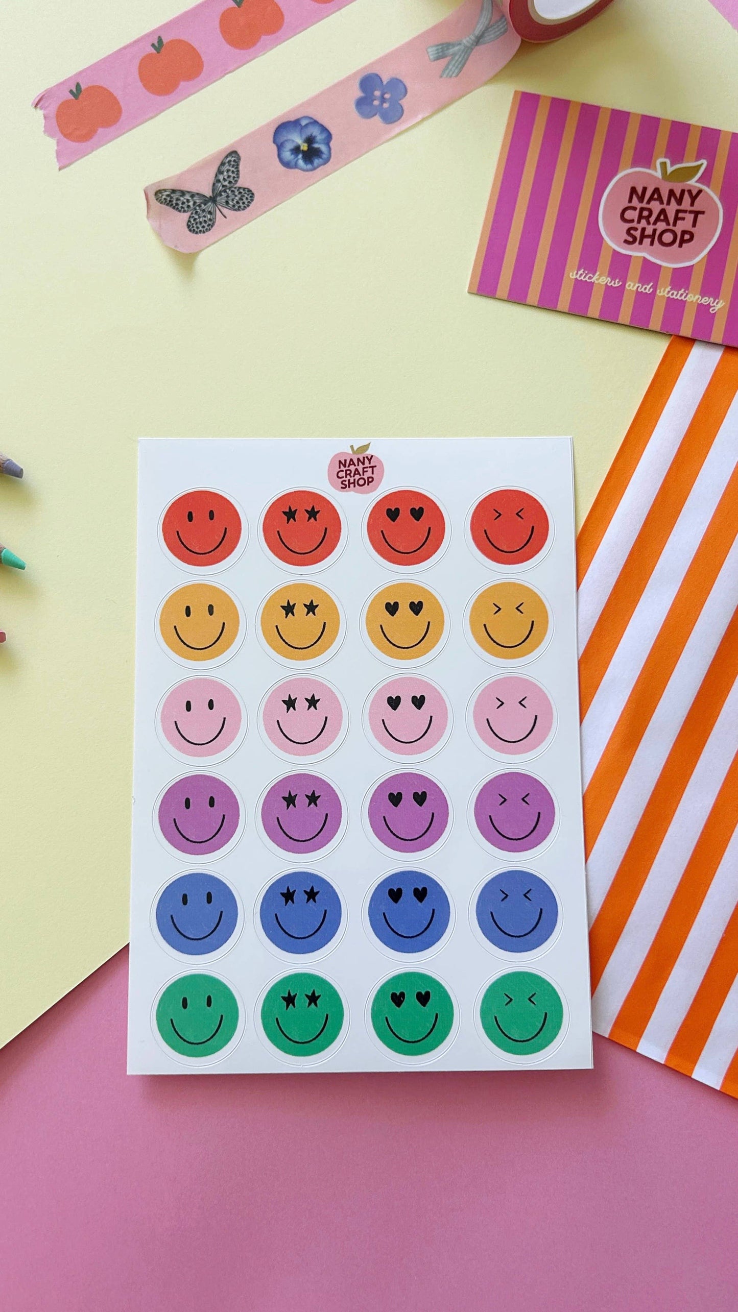 Planche de stickers - Smiley