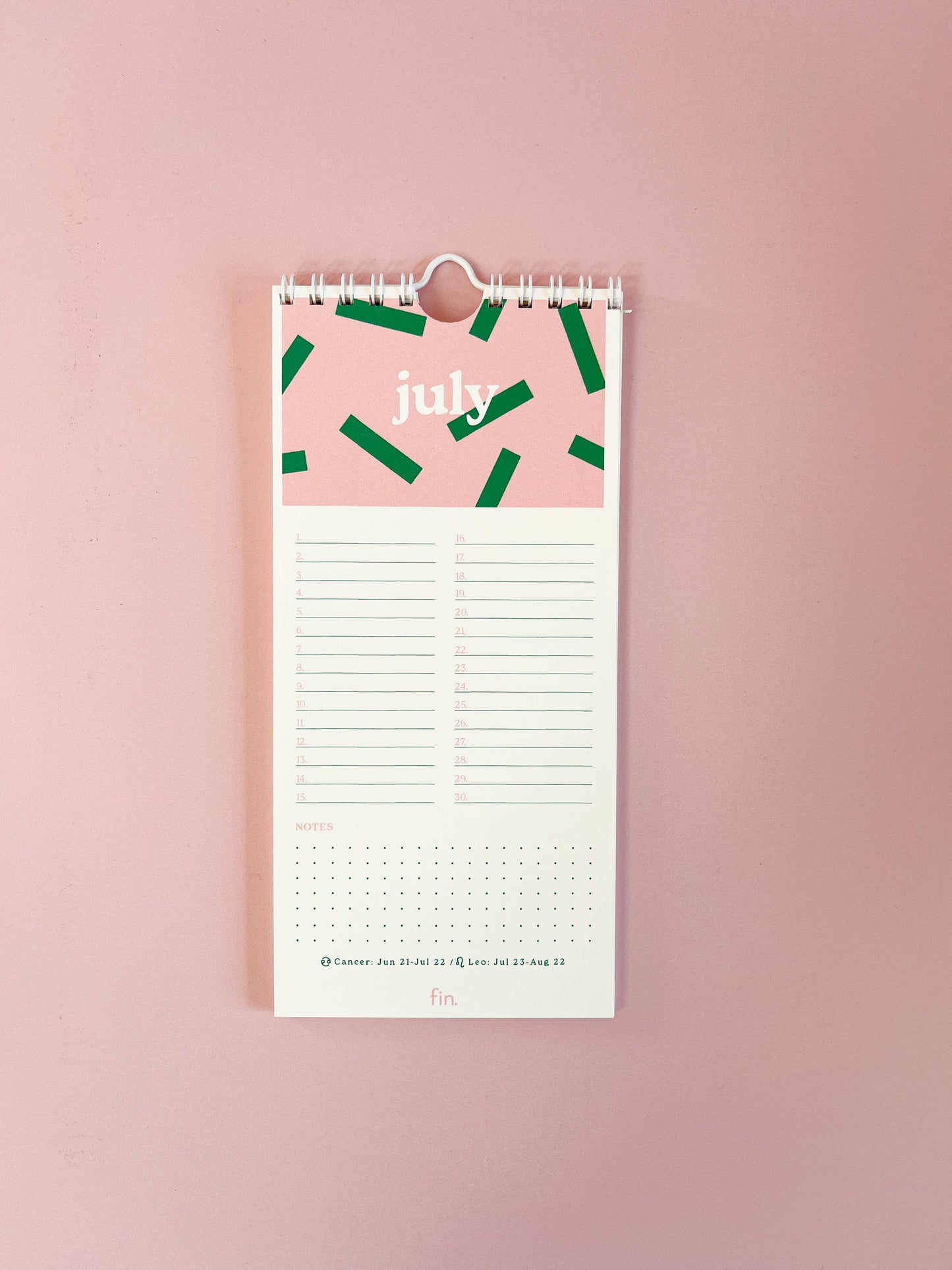 Calendrier perpétuel - Fin studio