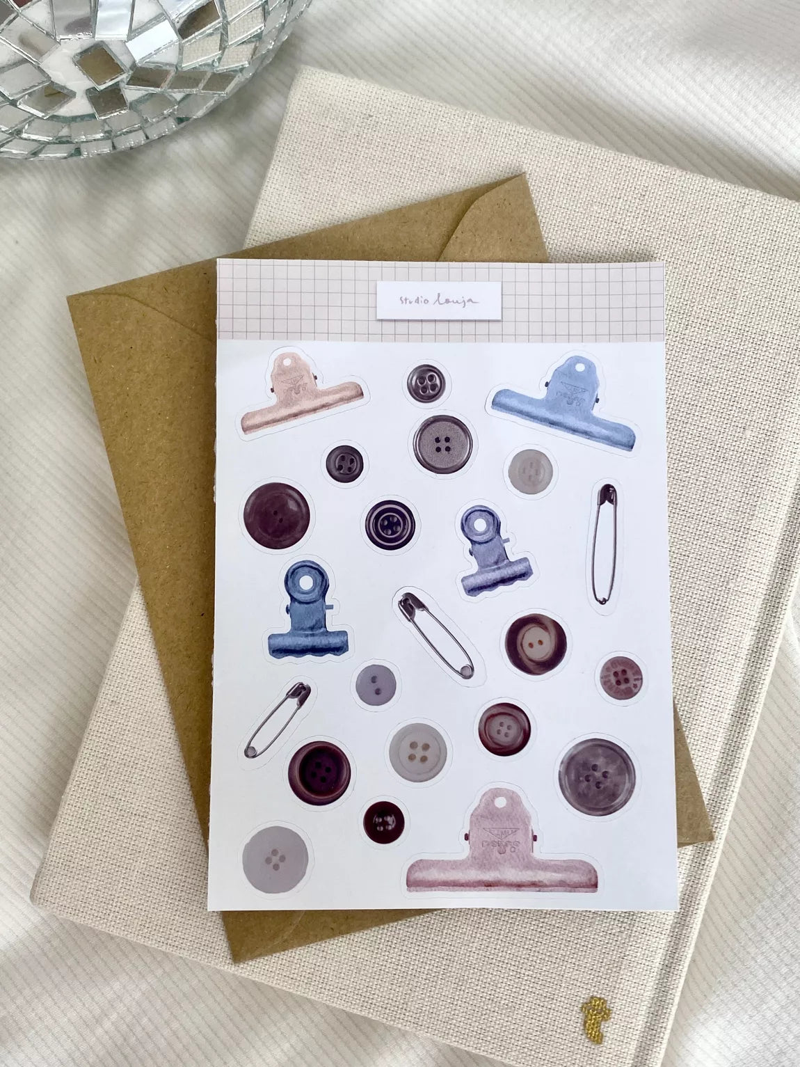 Planche de stickers - Boutons et pinces