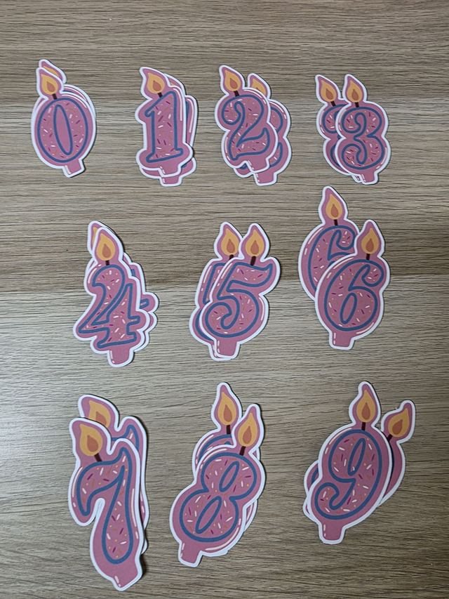 Pack de stickers - Bougies chiffres
