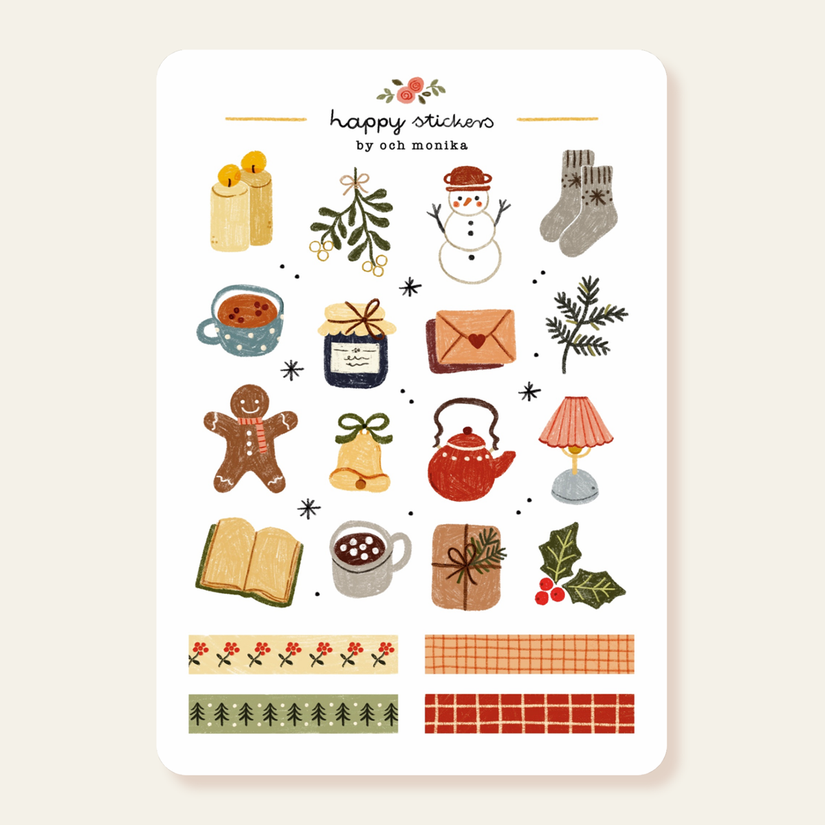 Planche de stickers - Ambiance cocooning de Noël