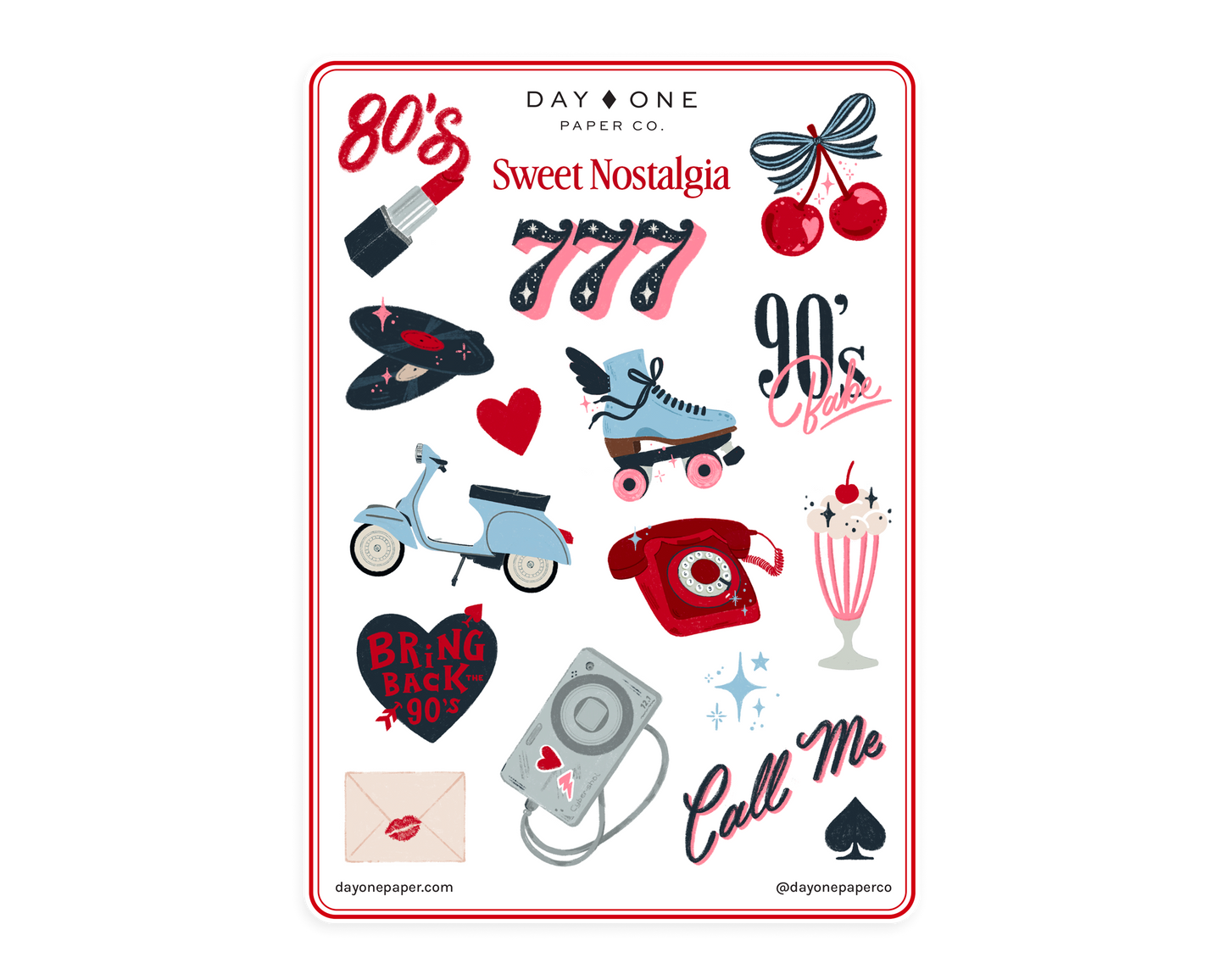 Planche de stickers - Douce Nostalgie