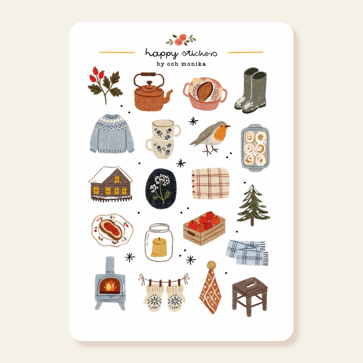Planche de stickers - Hiver Doux