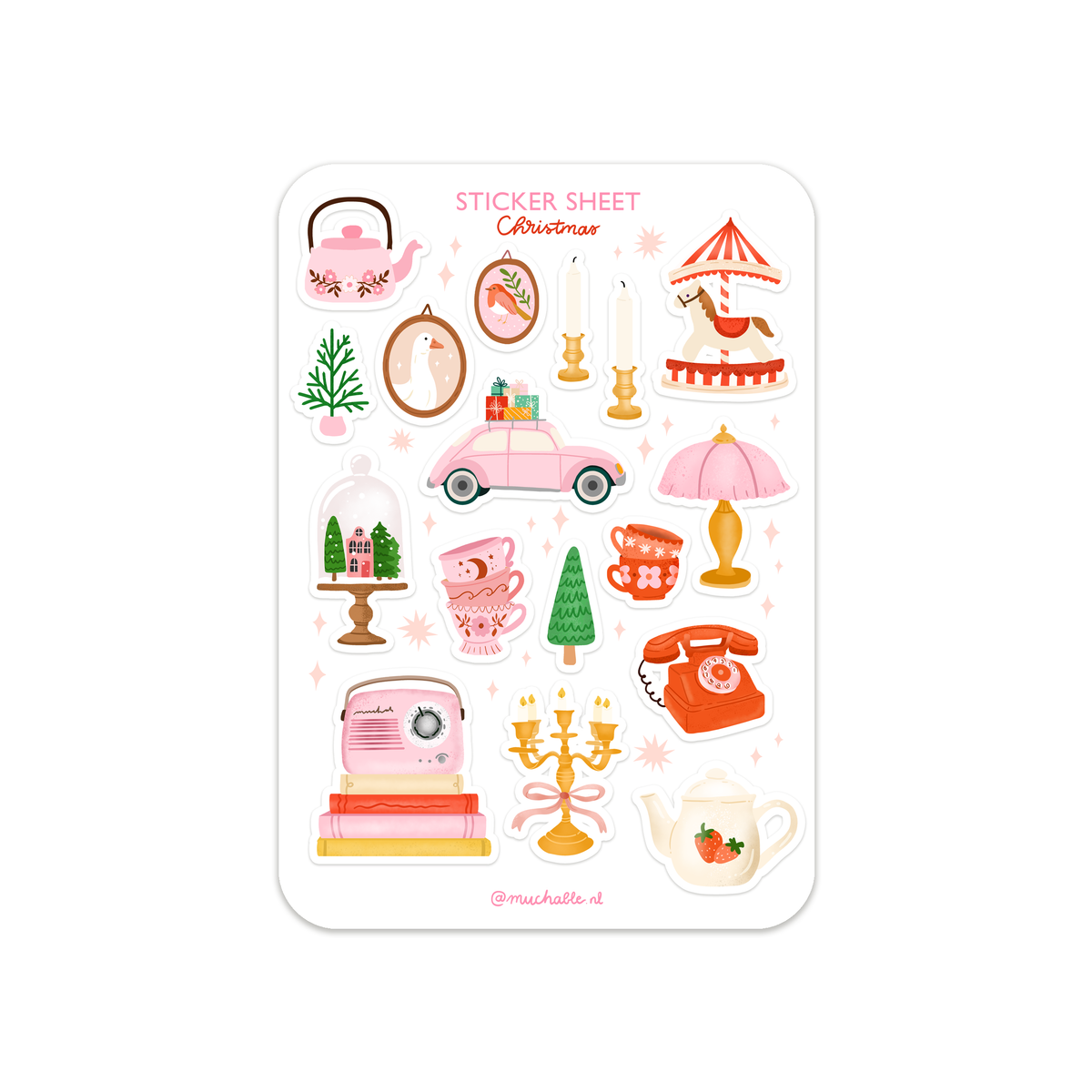 Planche de stickers - Articles d'intérieur de Noël