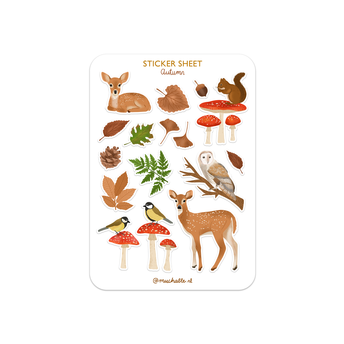 Planche de stickers - Automne Biches