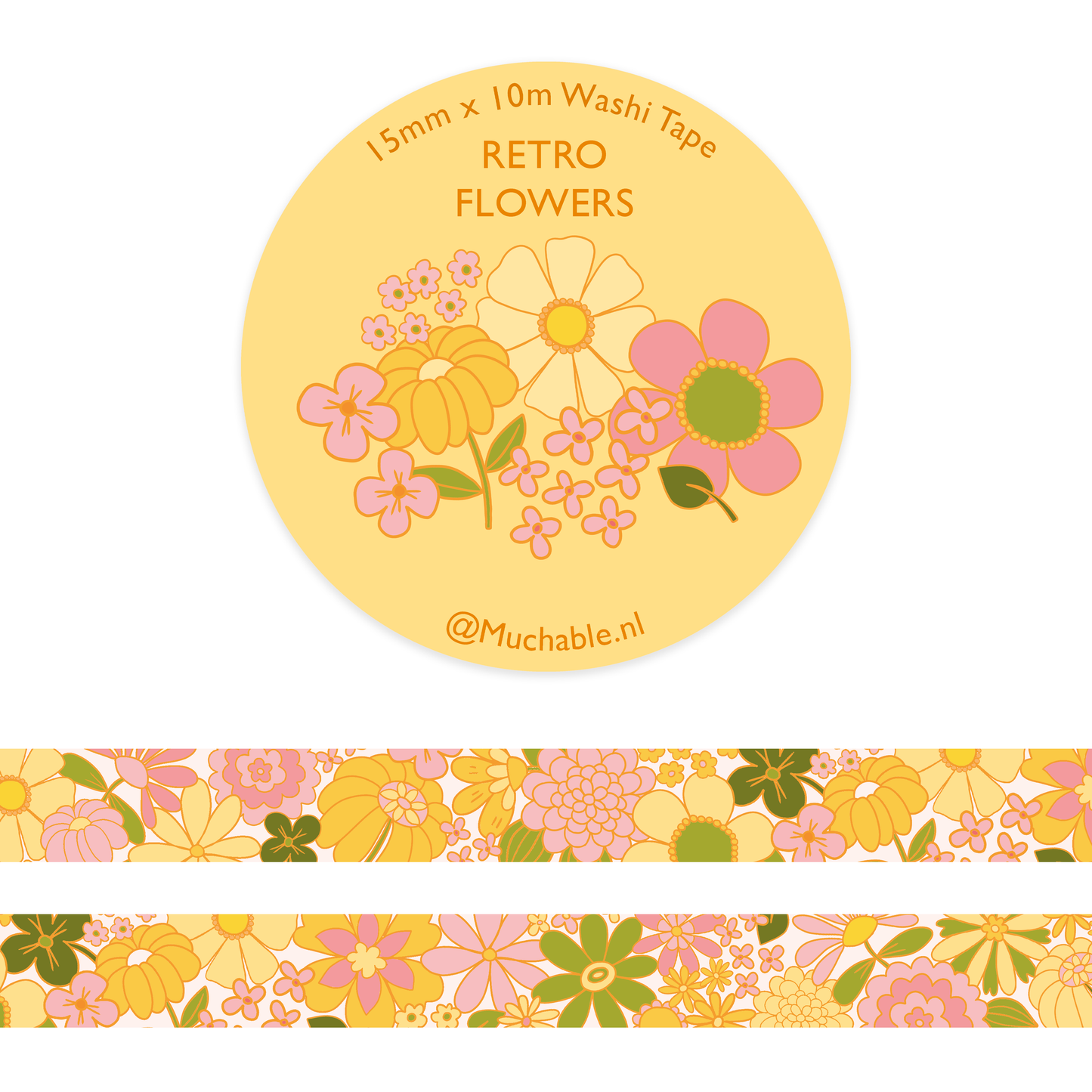 Washi Tape - Fleurs Rétro