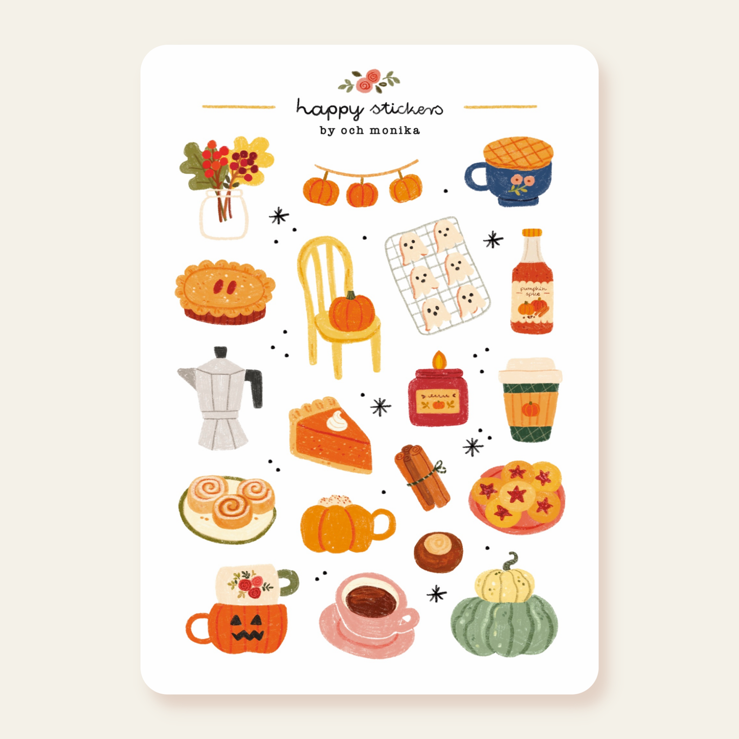 Planche de stickers - Fall Coffee