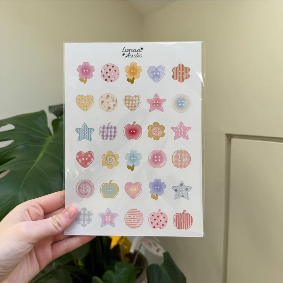 Planche de stickers - Boutons féériques