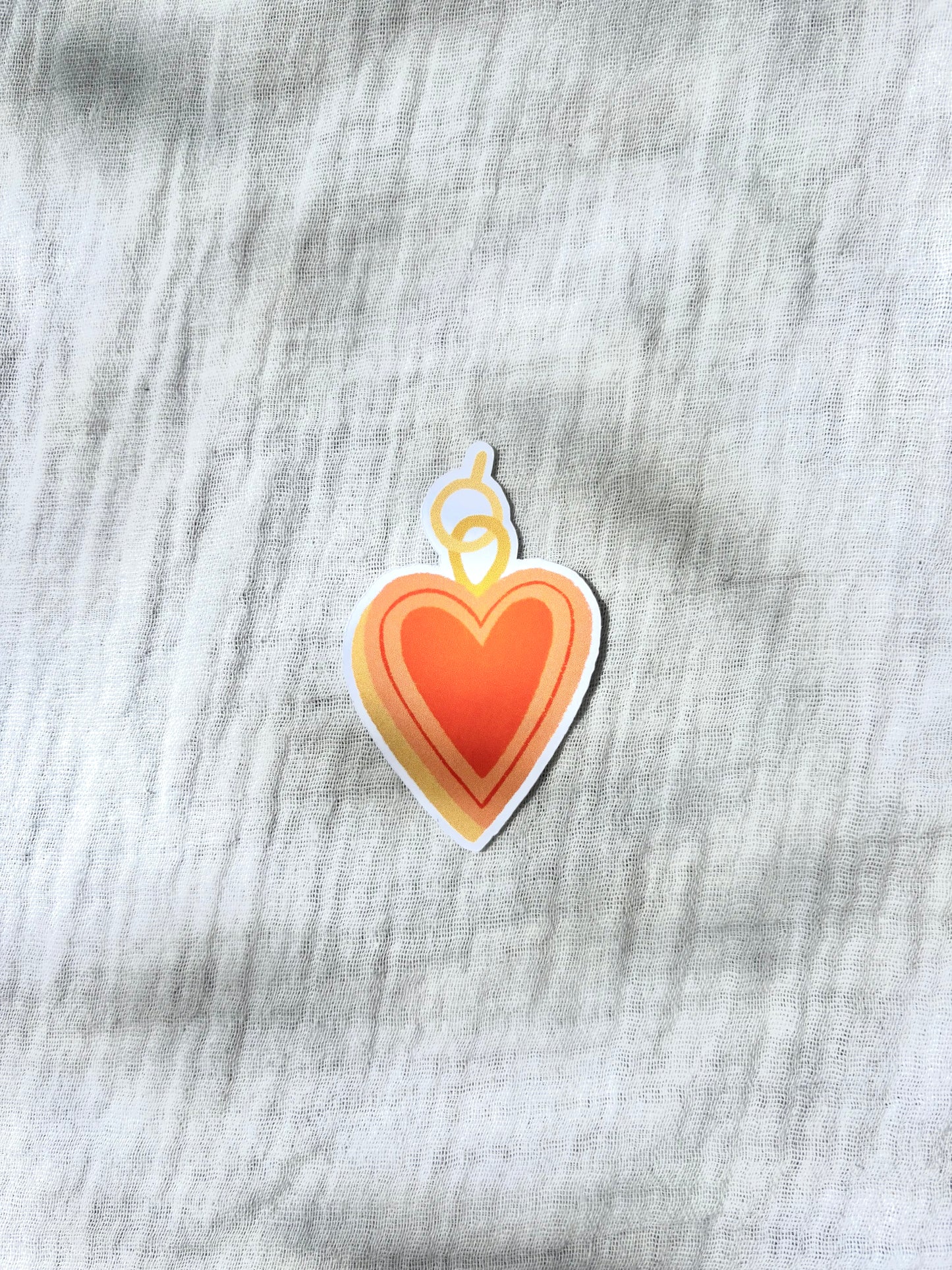 Sticker - Charms coeur orange