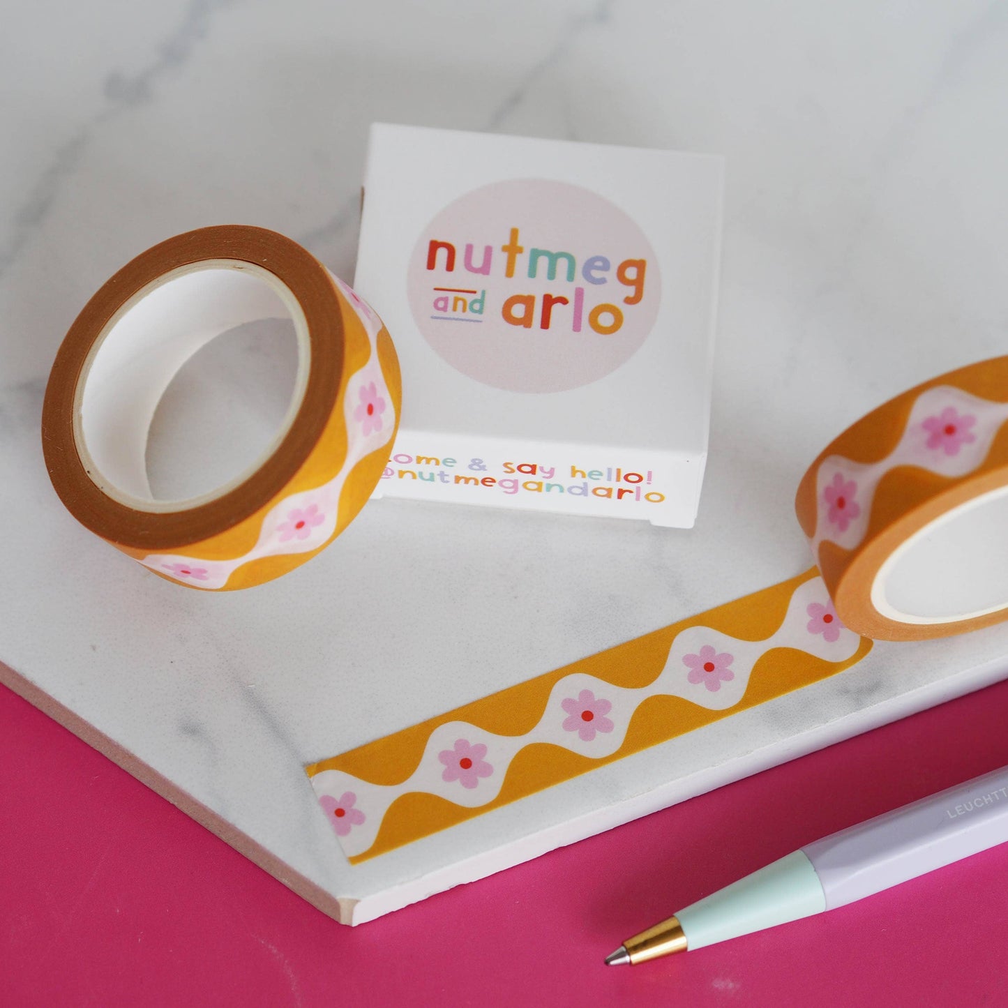 Washi Tape - Fleurs Jaunes Ondulantes