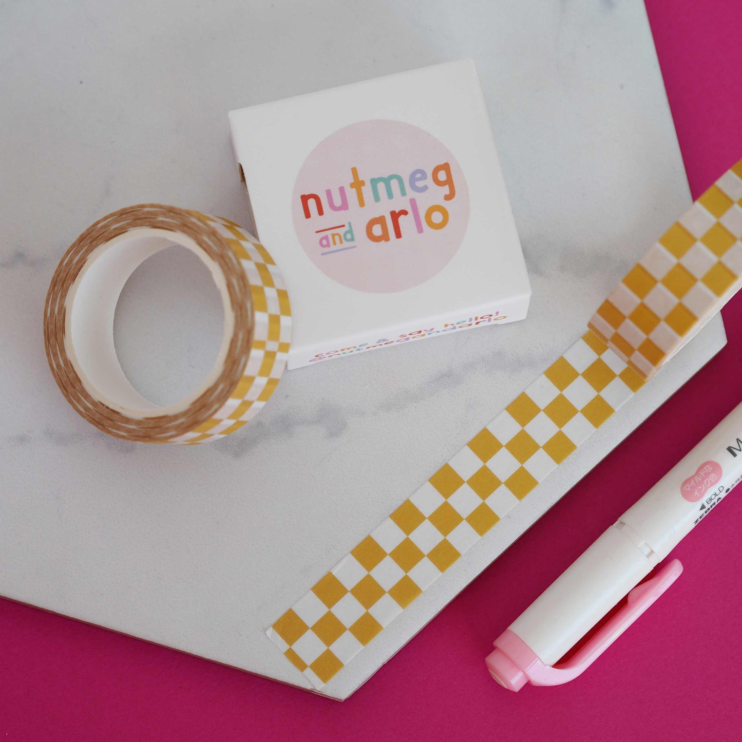 Washi Tape - Damier jaune