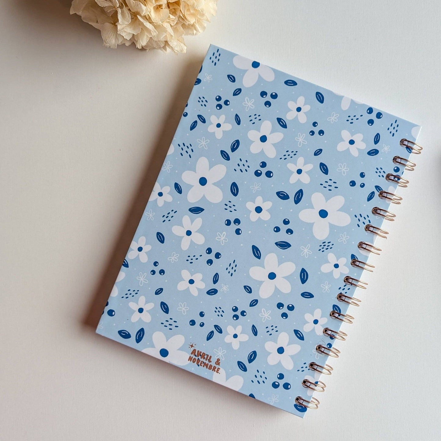 Carnet - Fleurs Blanches et Bleues
