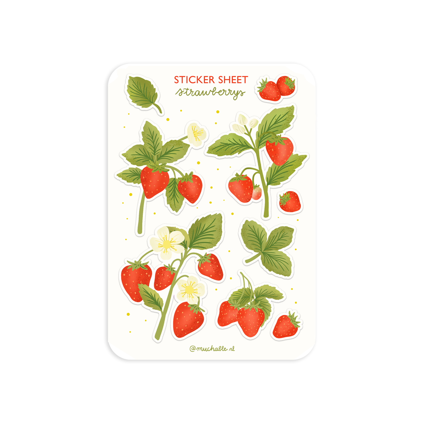 Planche de stickers - Fraises