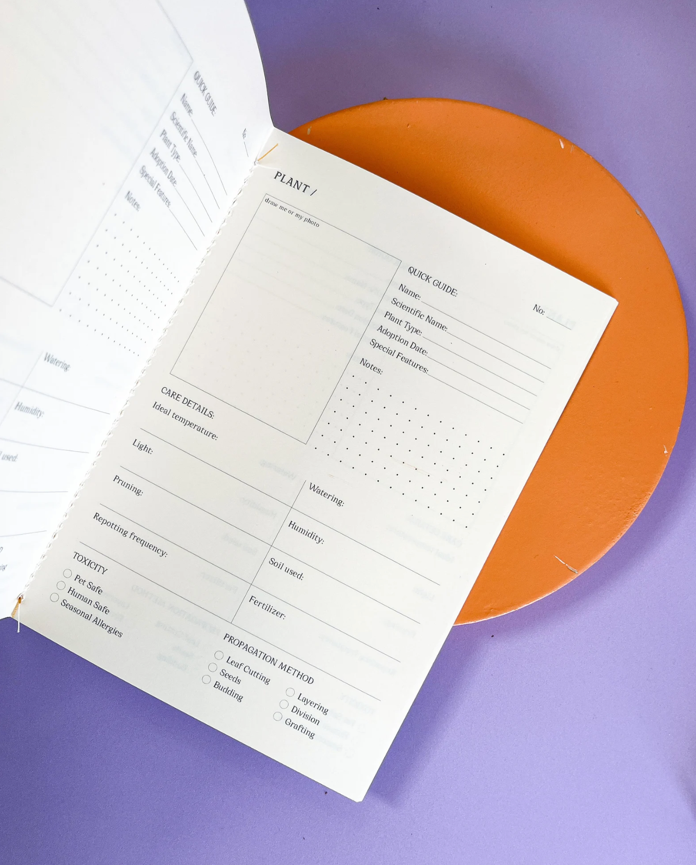 Carnet - Soin des plantes