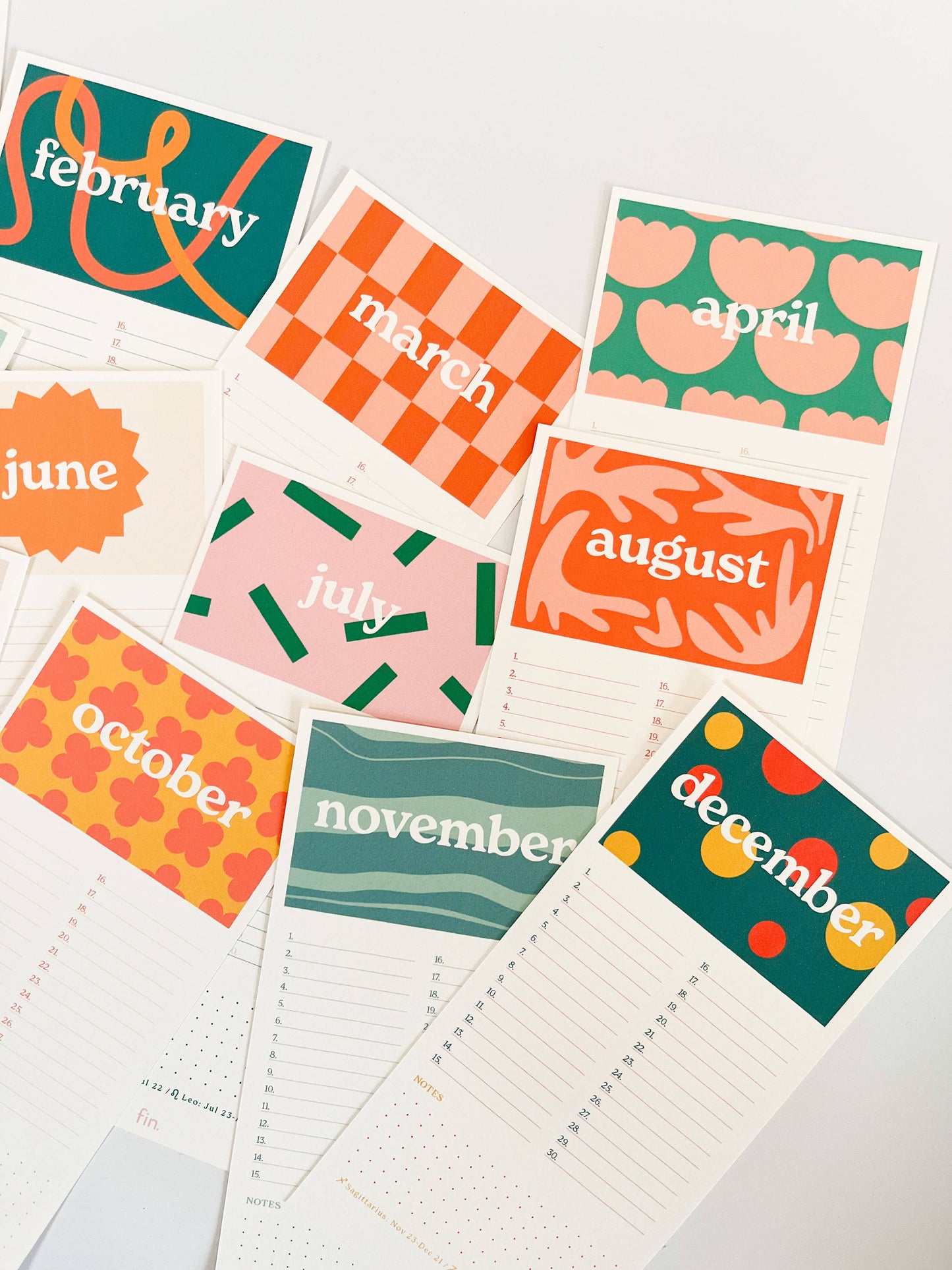 Calendrier perpétuel - Fin studio