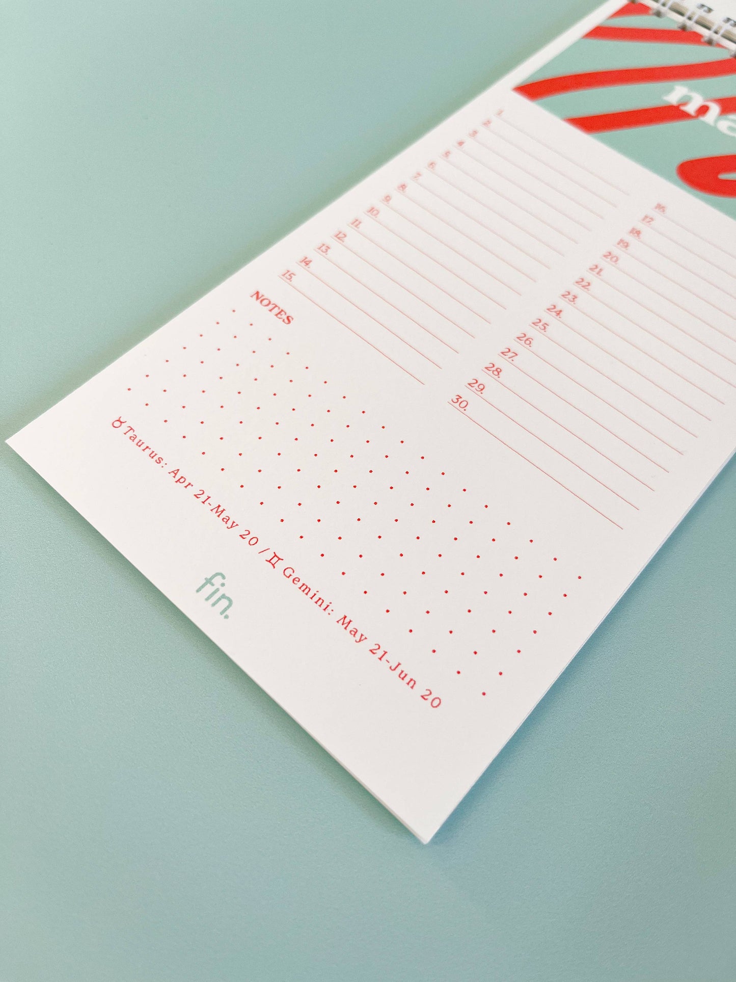 Calendrier perpétuel - Fin studio