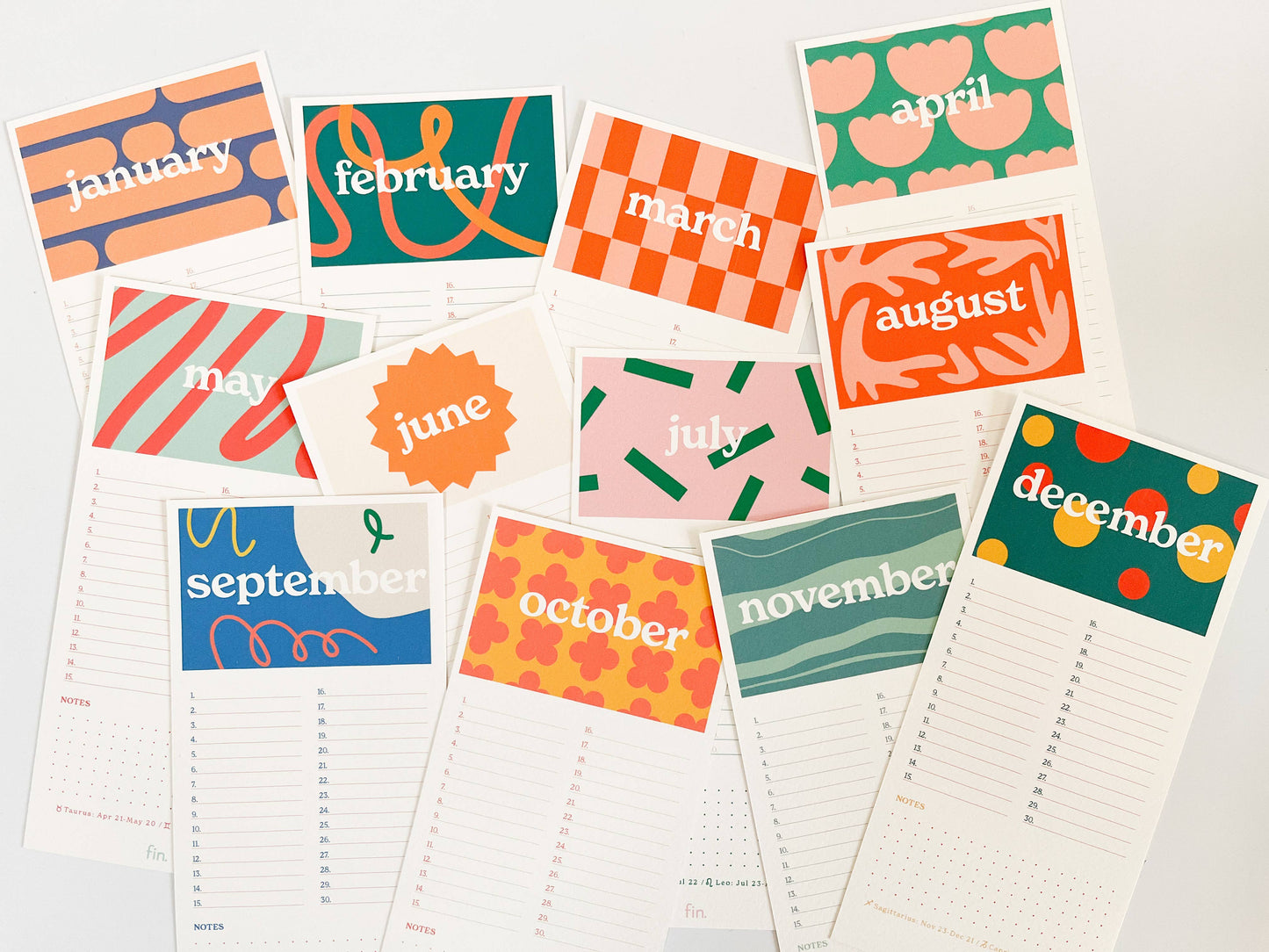 Calendrier perpétuel - Fin studio