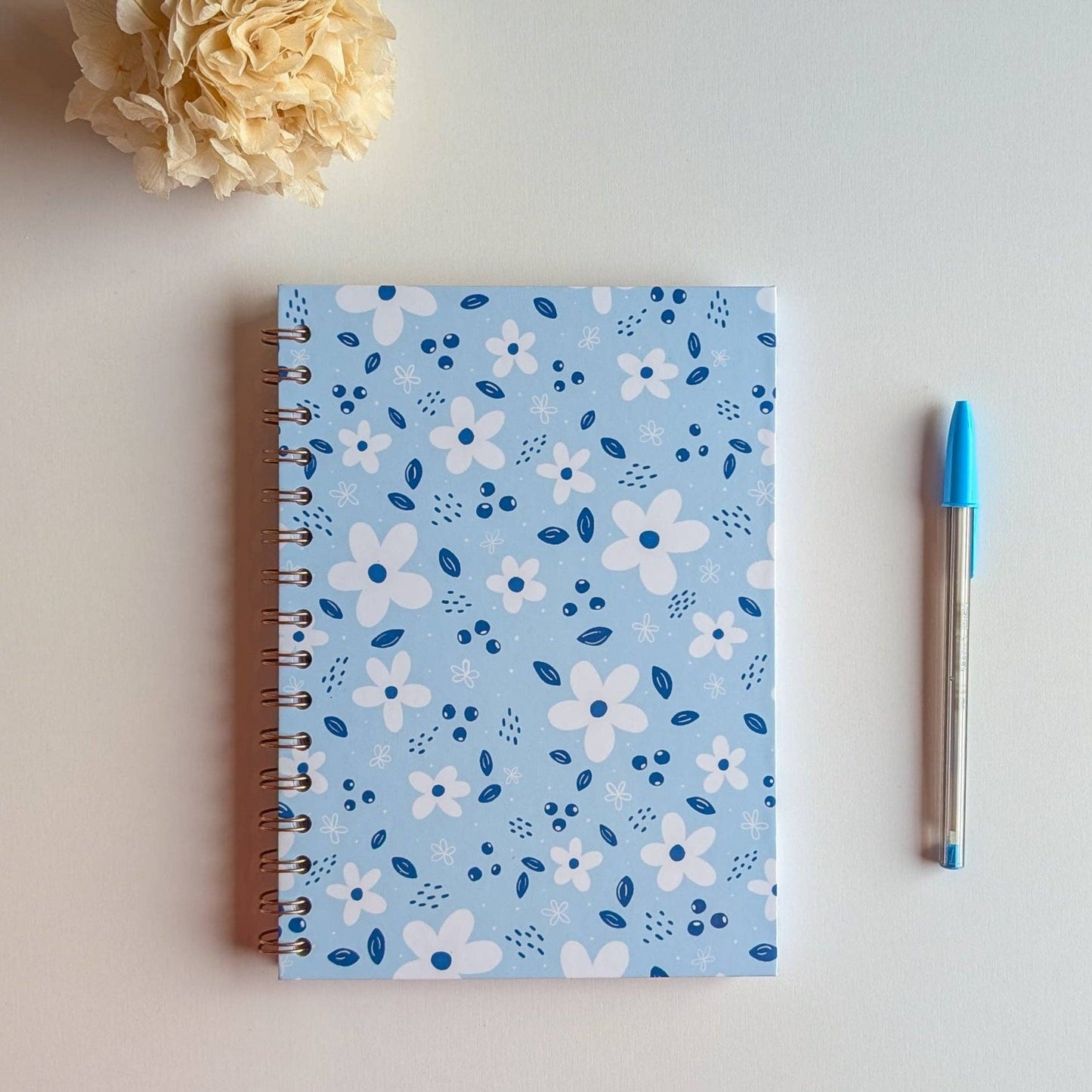 Carnet - Fleurs Blanches et Bleues