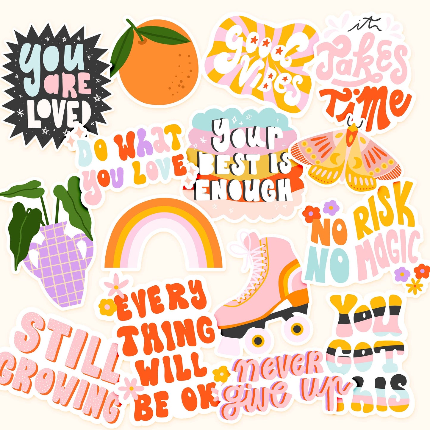 Lot de stickers - Notes positives