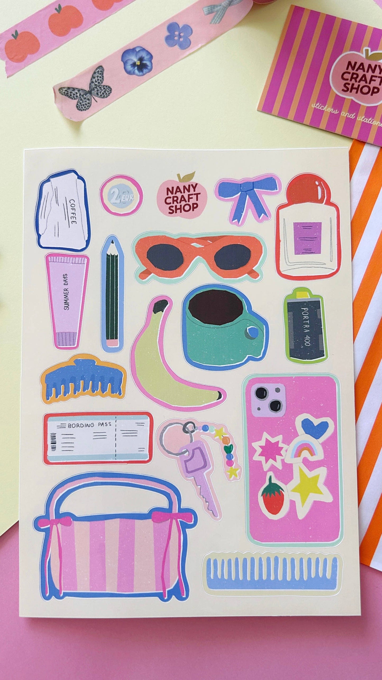 Planche de stickers - Sac à main