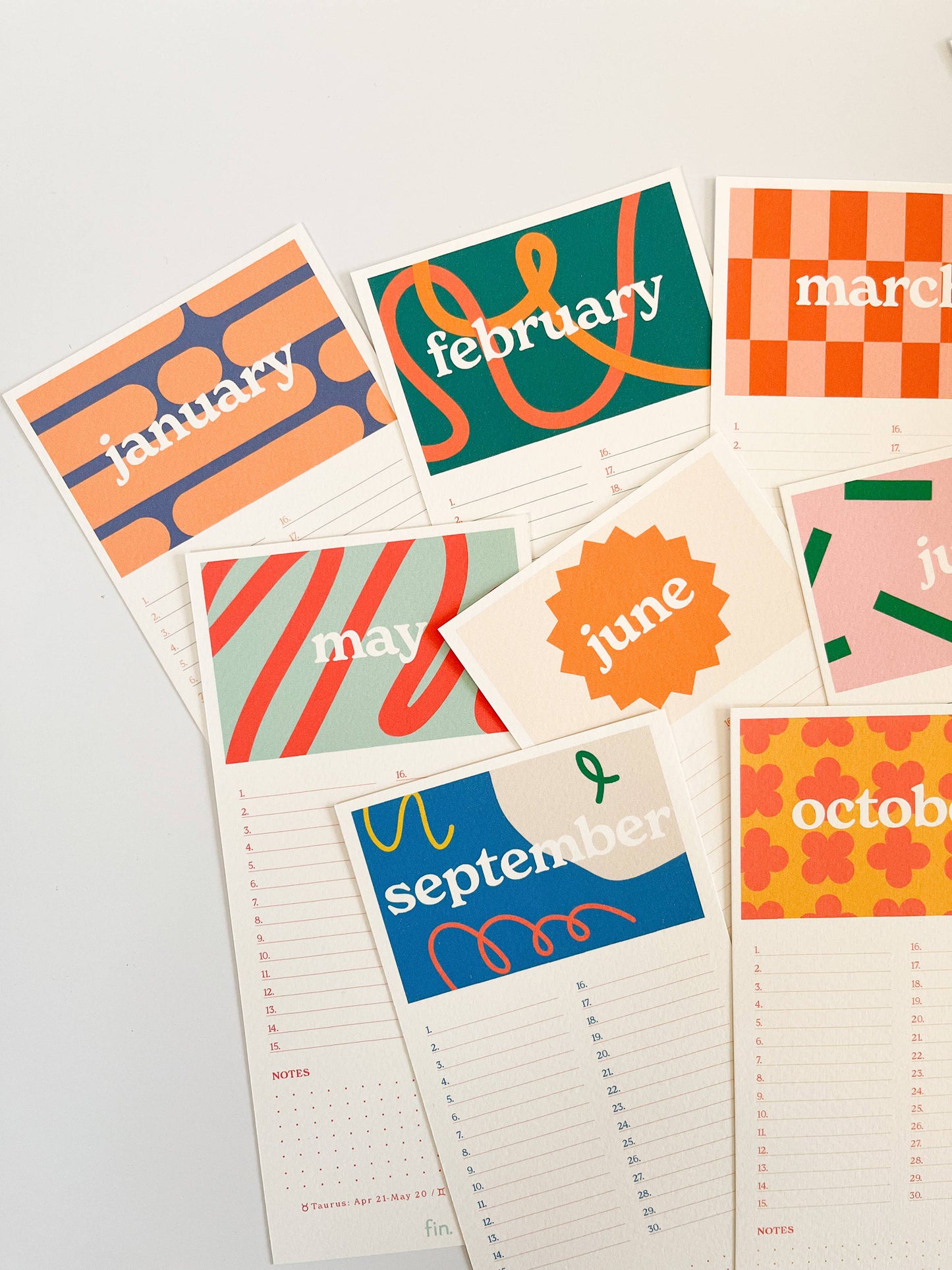Calendrier perpétuel - Fin studio