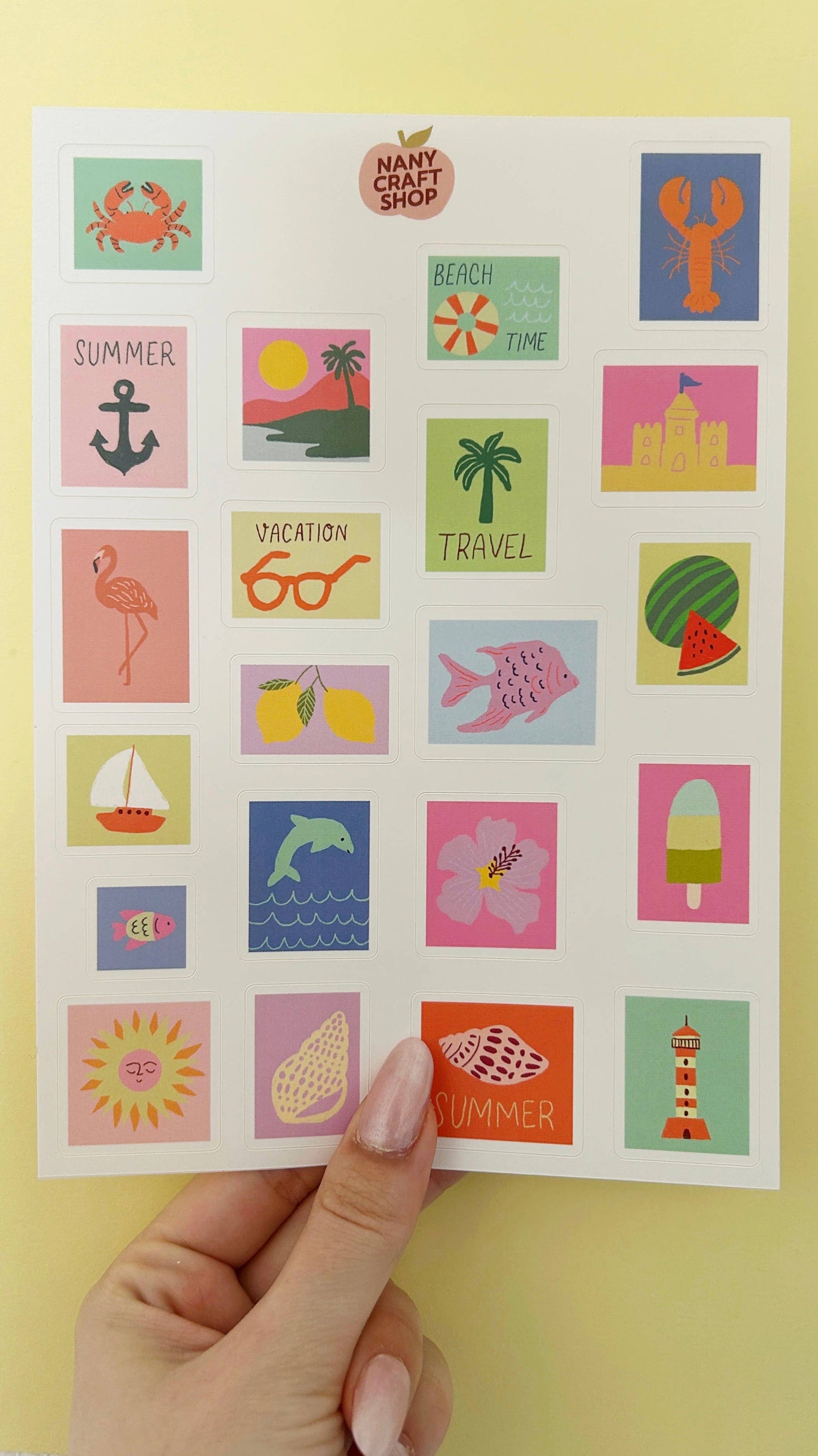 Planche de stickers - Timbres d'été