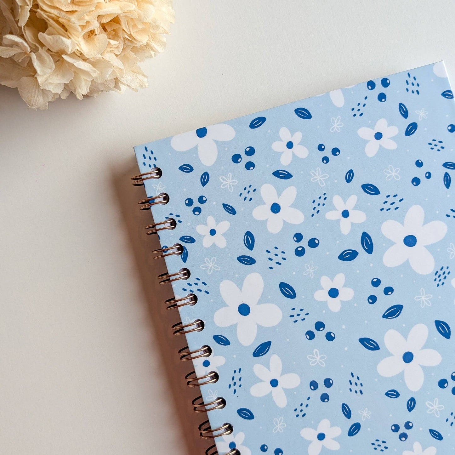 Carnet - Fleurs Blanches et Bleues