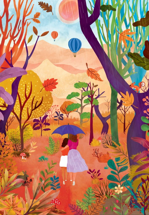 Puzzle 1000 pièces - Promenade d'automne