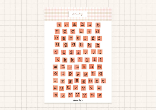 Planche de stickers - Tampons de lettres