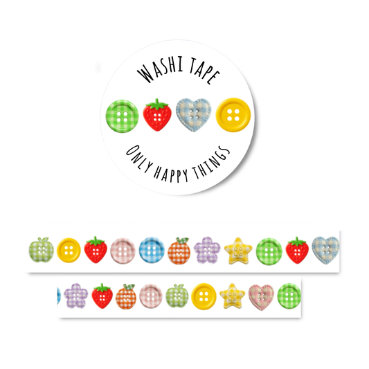 Washi Tape - Boutons colorés