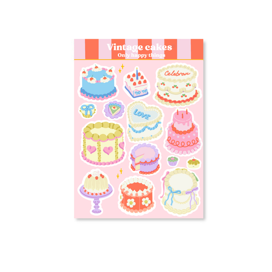 Planche de stickers - Vintage Cake