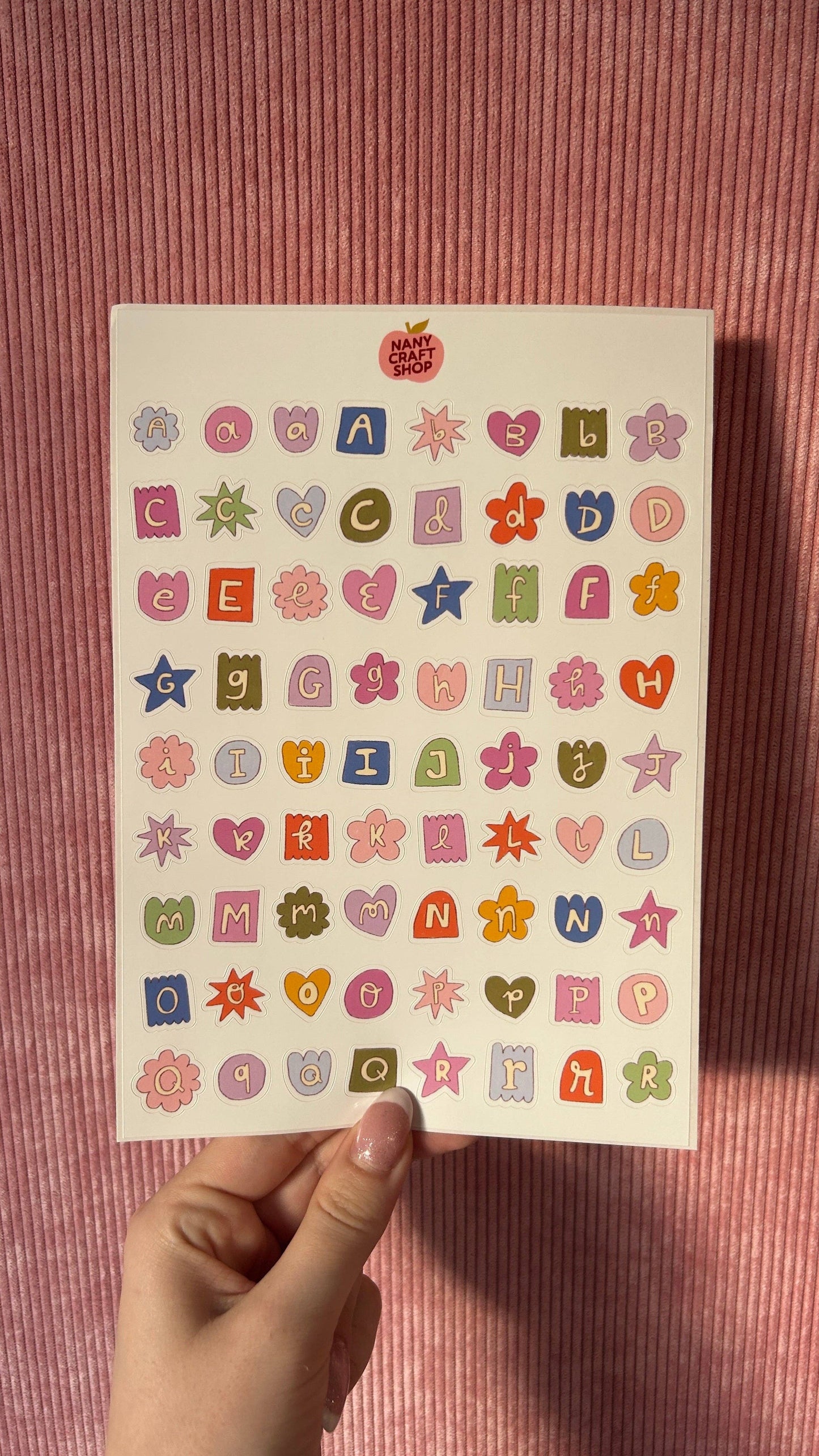 Planche de stickers - Alphabet Multicolore x2