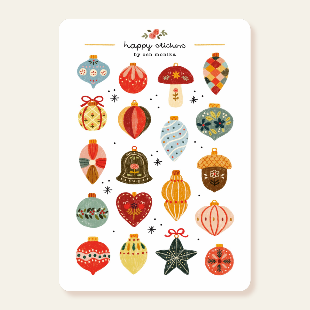 Planche de stickers - Boules de Noël