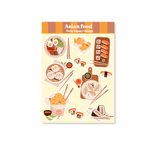 Planche de stickers - Asian Food