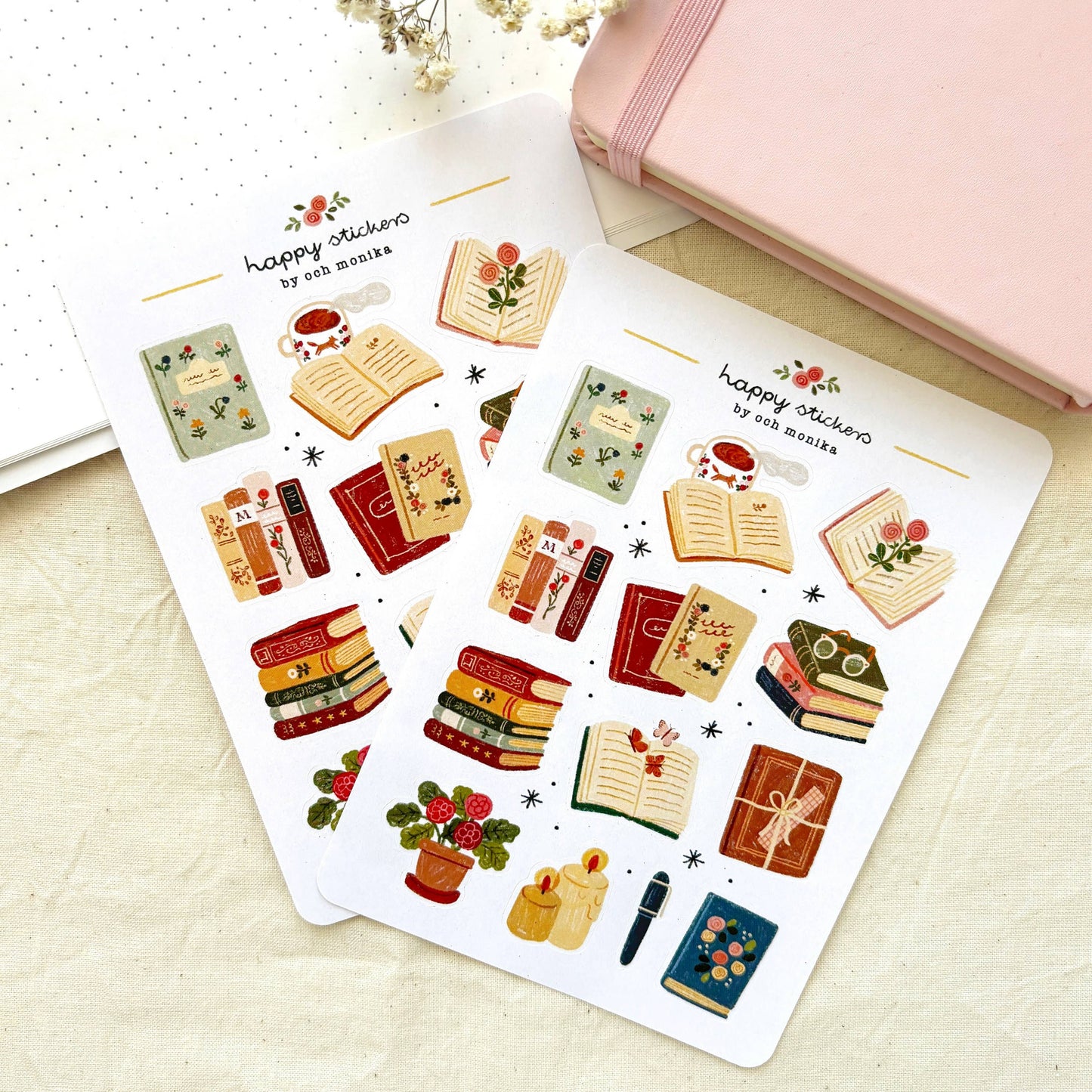 Planche de stickers - Amoureux des livres