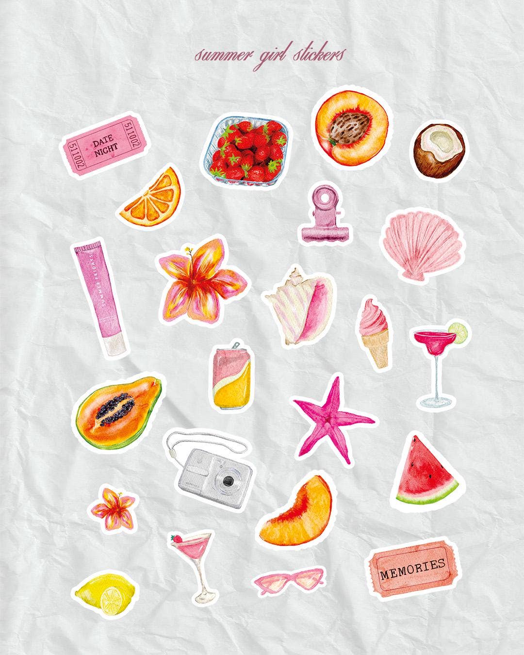 Planche de stickers - Summer girl