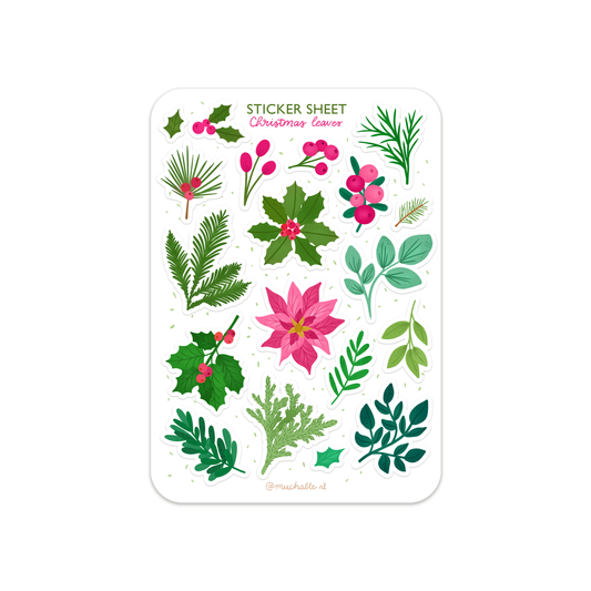 Sticker Sheet - Christmas Flowers