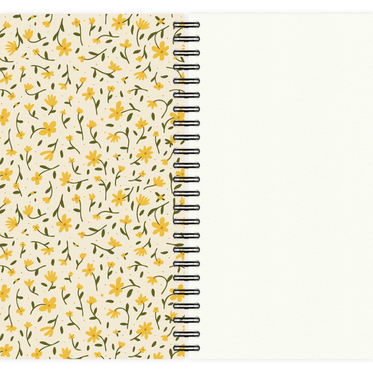 Carnet à spirale vierge - Floral bohème