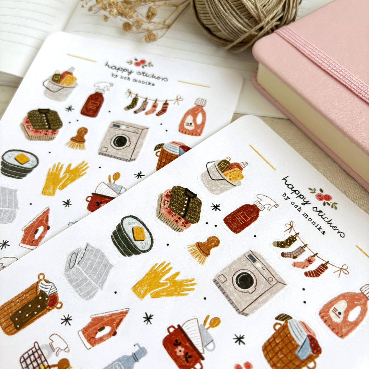 Planche de stickers - Journée de ménage