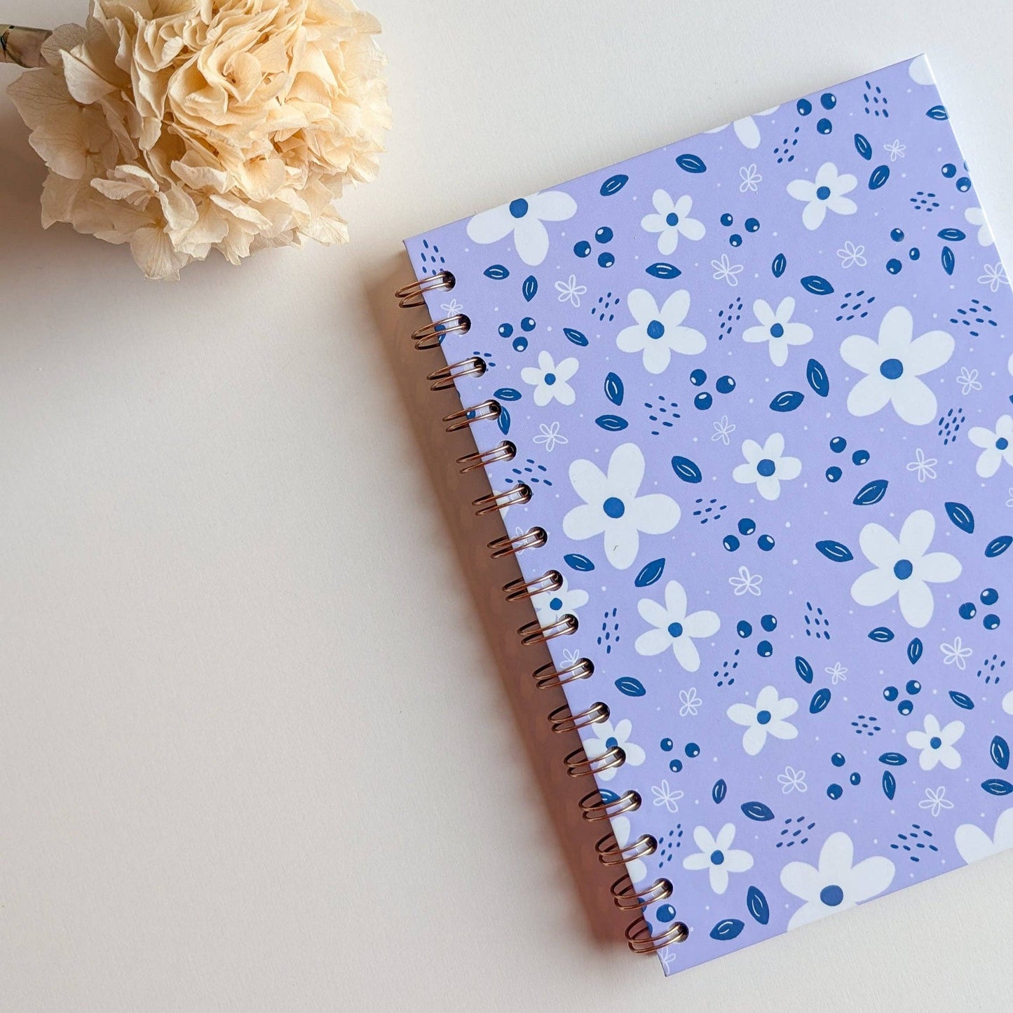 Carnet - Fleurs Blanches et Violettes
