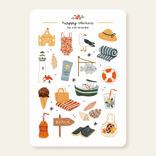Planche de stickers - Bord de mer
