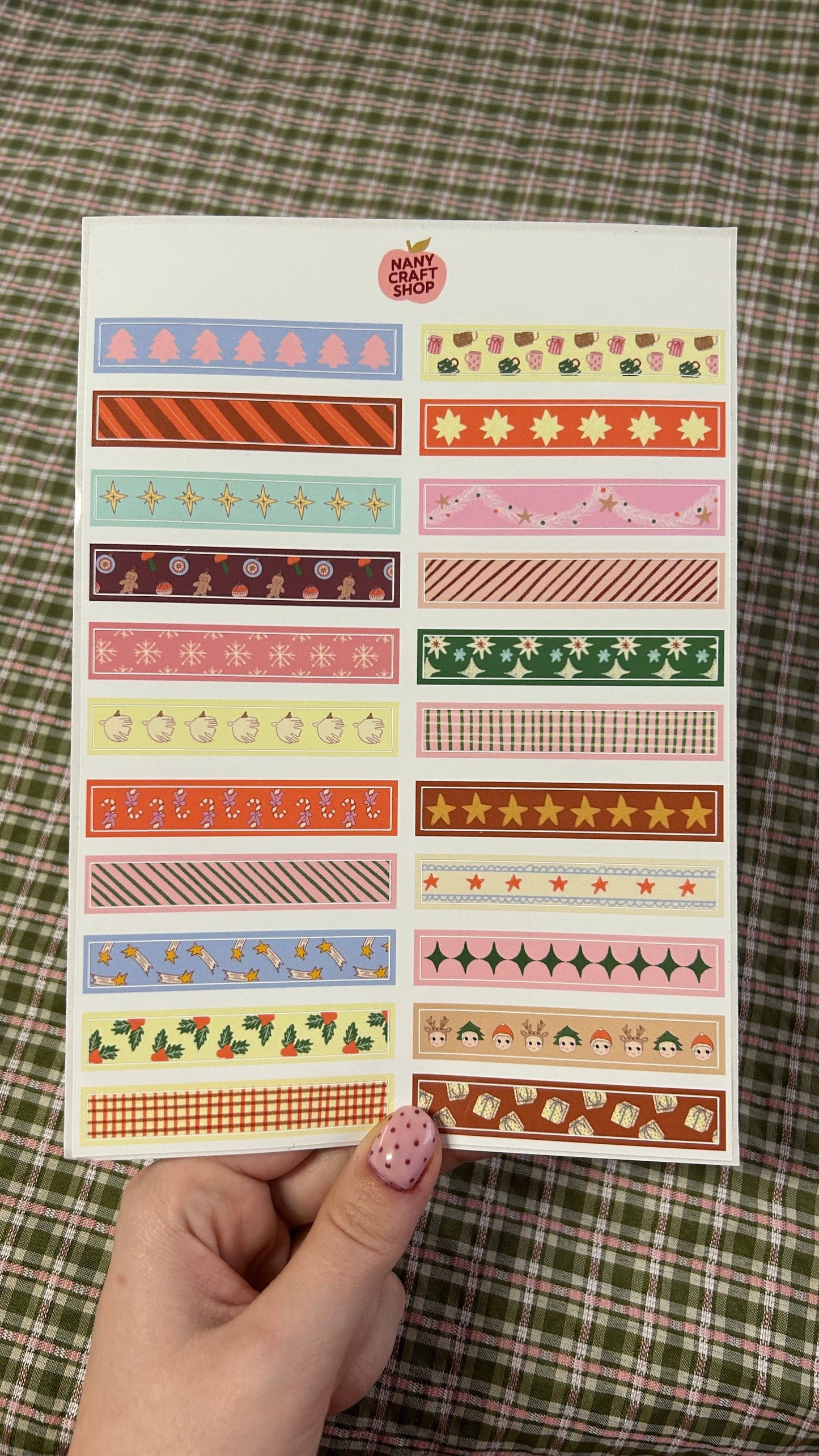Planche de stickers - Washi tape Noël