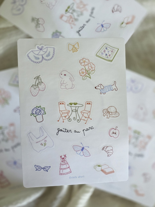 Planche de stickers - Goûter au parc
